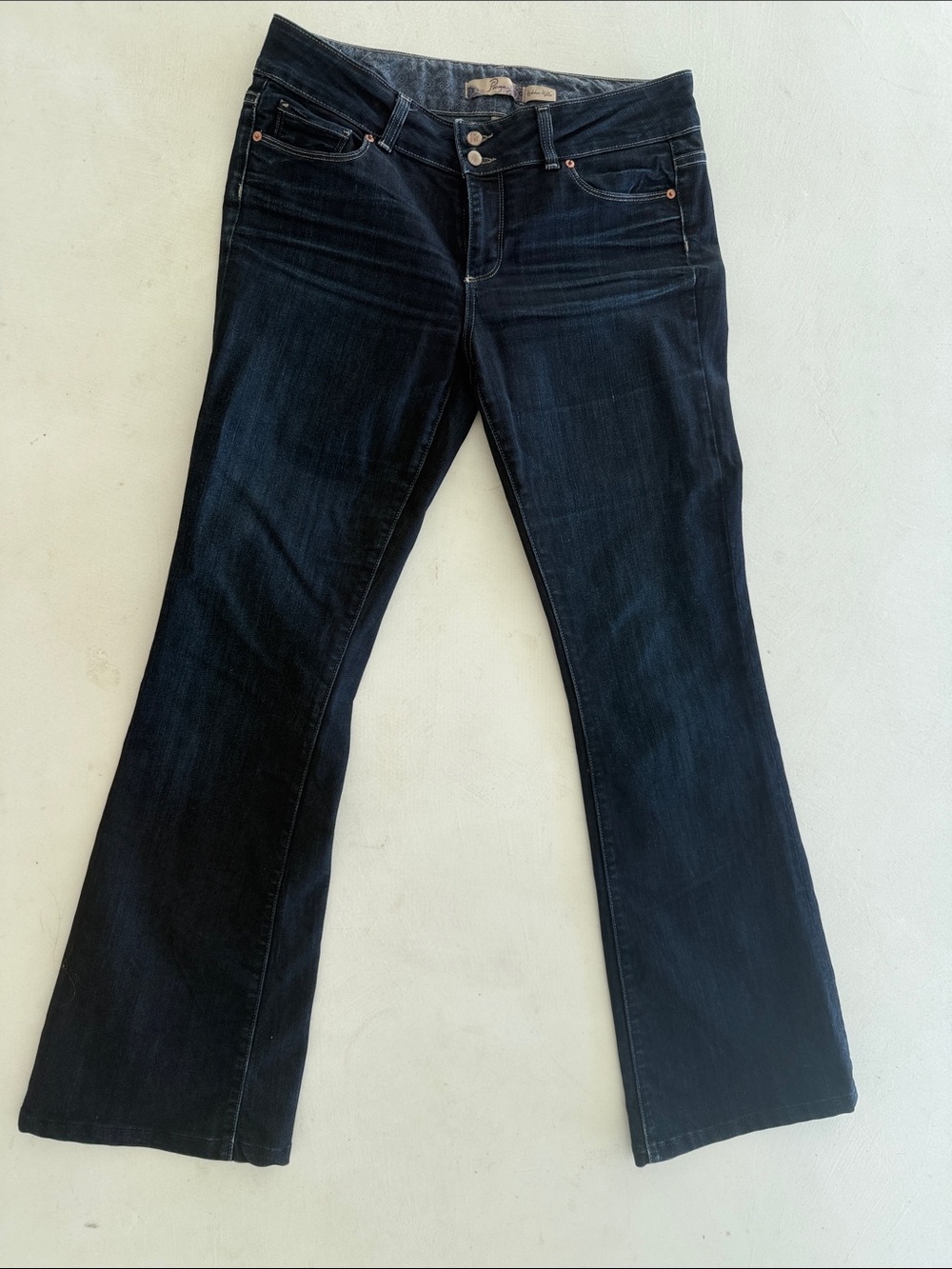 PAIGE Dark Indigo Flare Jeans - Wide Leg